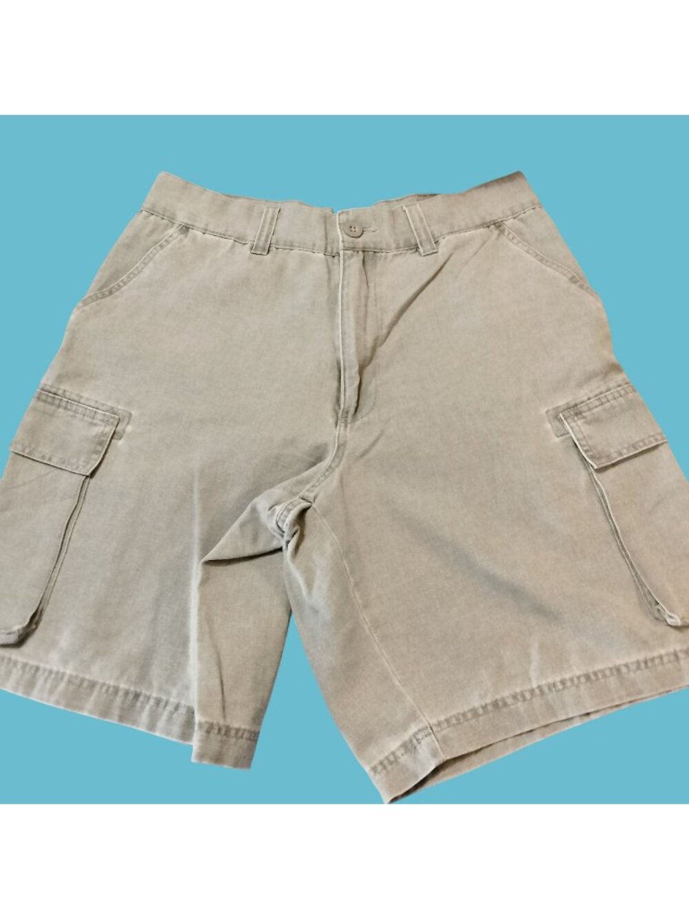 Club Room Mens Cargo Shorts 33 W Light Khaki Cotton